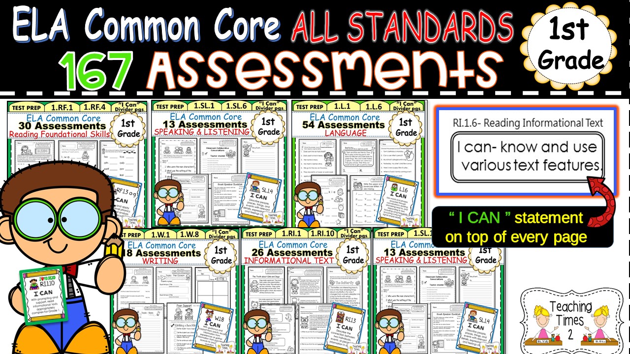 First Grade Common Core ELA Assessments - Teaching Times 2