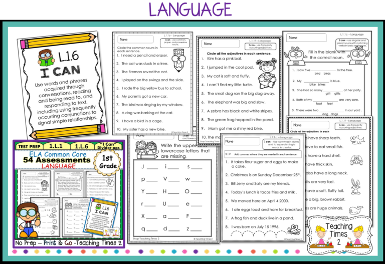 First Grade Common Core ELA Assessments - Teaching Times 2